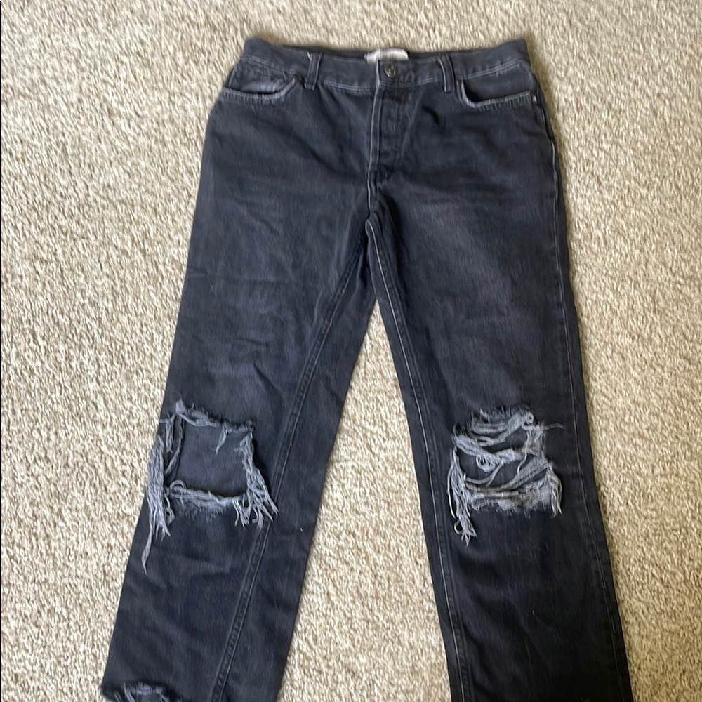 We The Free Black Straight Leg Jeans Free People